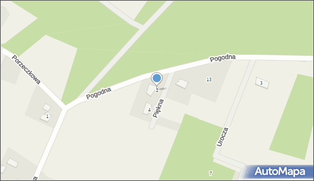 Osiek nad Wisłą, Piękna, 2, mapa Osiek nad Wisłą