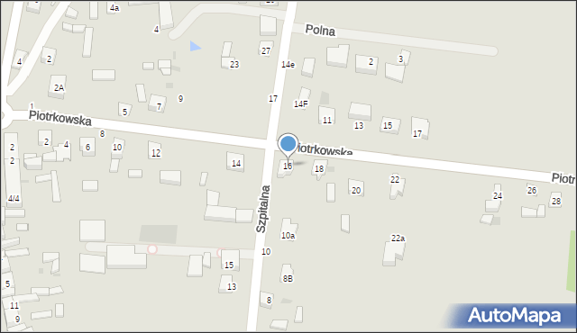 Osjaków, Piotrkowska, 16, mapa Osjaków