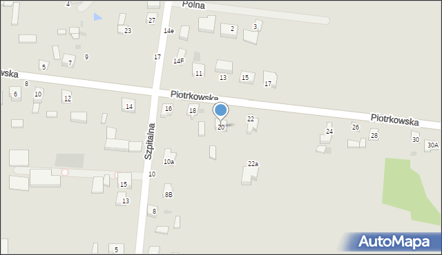 Osjaków, Piotrkowska, 20, mapa Osjaków