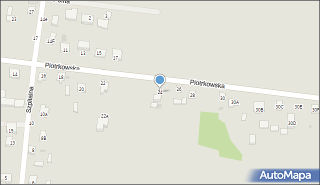 Osjaków, Piotrkowska, 24, mapa Osjaków