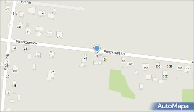 Osjaków, Piotrkowska, 26, mapa Osjaków