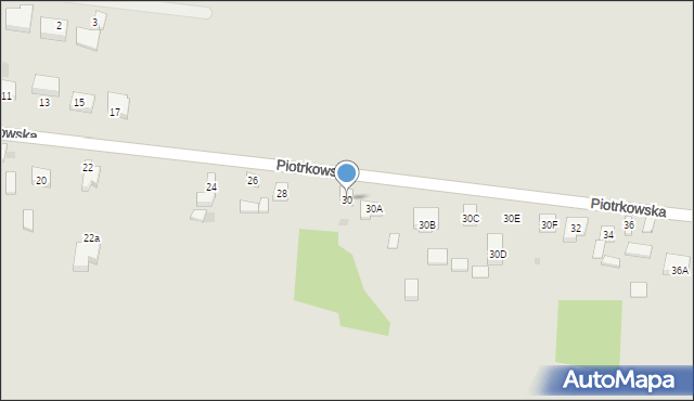 Osjaków, Piotrkowska, 30, mapa Osjaków