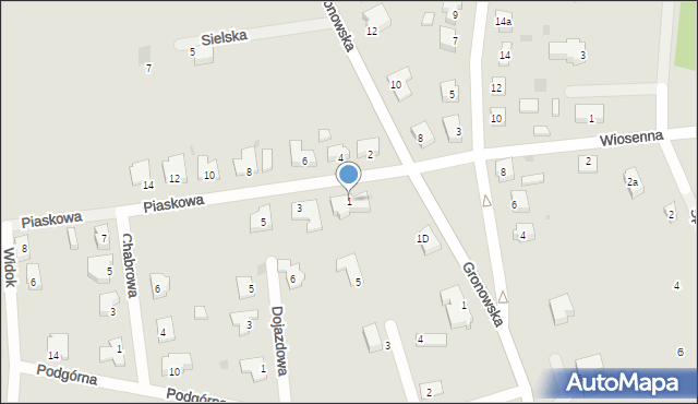 Ośno Lubuskie, Piaskowa, 1, mapa Ośno Lubuskie