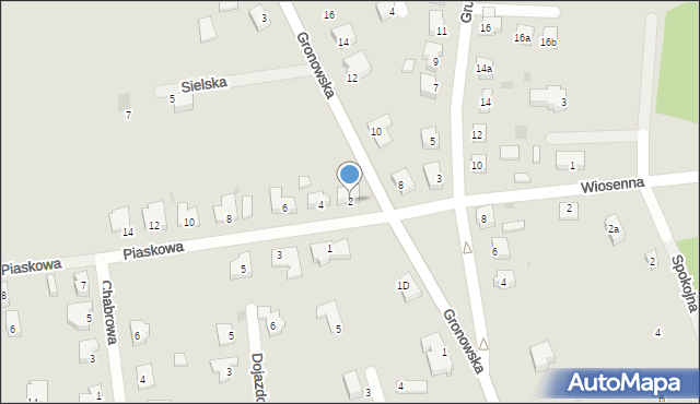 Ośno Lubuskie, Piaskowa, 2, mapa Ośno Lubuskie