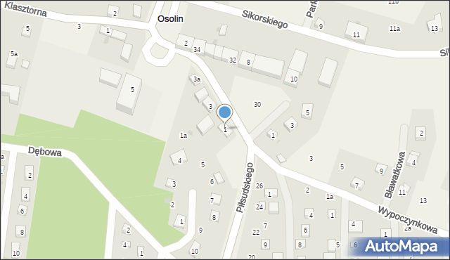 Osolin, Piłsudskiego Józefa, marsz., 1, mapa Osolin