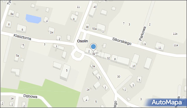 Osolin, Piłsudskiego Józefa, marsz., 34, mapa Osolin