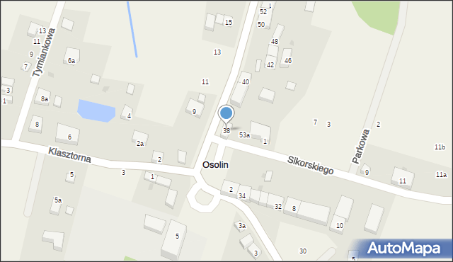Osolin, Piłsudskiego Józefa, marsz., 38, mapa Osolin