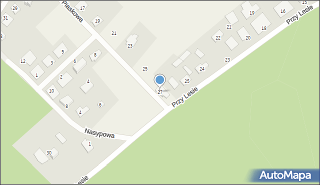 Osówiec, Piaskowa, 27, mapa Osówiec