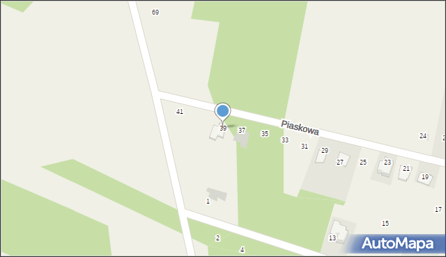 Ossy, Piaskowa, 39, mapa Ossy