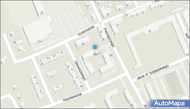 Ostróda, Pieniężnego Seweryna, 28d, mapa Ostróda