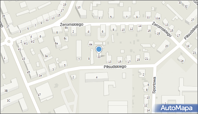 Ostróda, Piłsudskiego Józefa, marsz., 11, mapa Ostróda