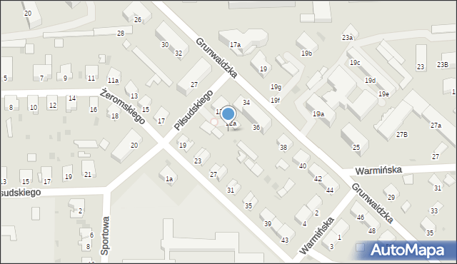 Ostróda, Piłsudskiego Józefa, marsz., 12b, mapa Ostróda