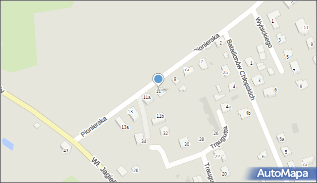 Ostróda, Pionierska, 11, mapa Ostróda