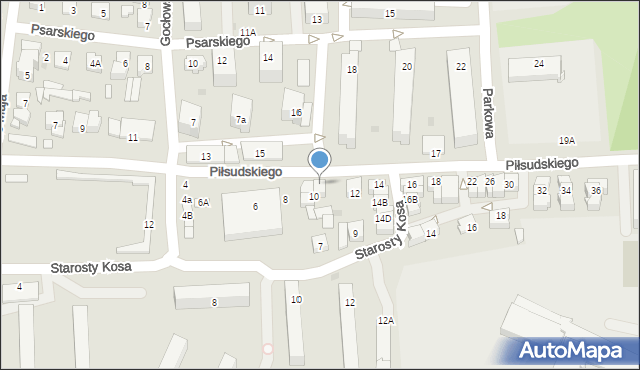 Ostrołęka, Piłsudskiego Józefa, marsz., 10A, mapa Ostrołęka