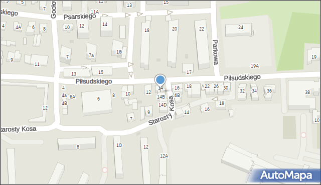 Ostrołęka, Piłsudskiego Józefa, marsz., 14A, mapa Ostrołęka