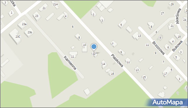 Ostrów Mazowiecka, Piaskowa, 12, mapa Ostrów Mazowiecka