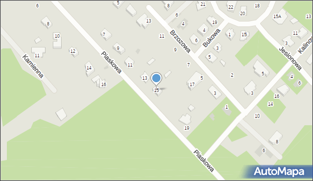 Ostrów Mazowiecka, Piaskowa, 15, mapa Ostrów Mazowiecka