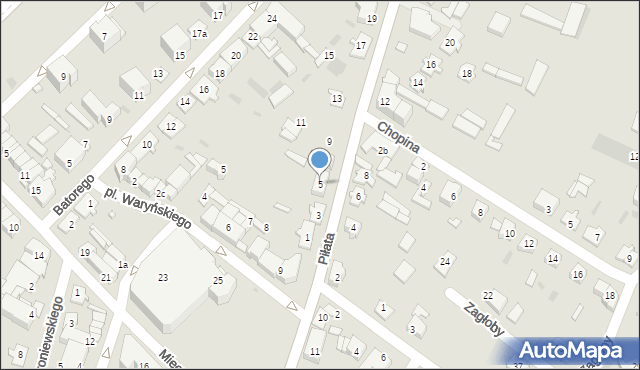 Ostrów Mazowiecka, Piłata Karola, płk., 5, mapa Ostrów Mazowiecka