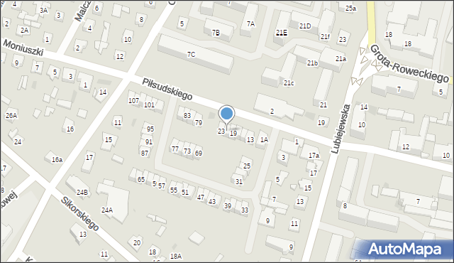 Ostrów Mazowiecka, Piłsudskiego Józefa, marsz., 21, mapa Ostrów Mazowiecka