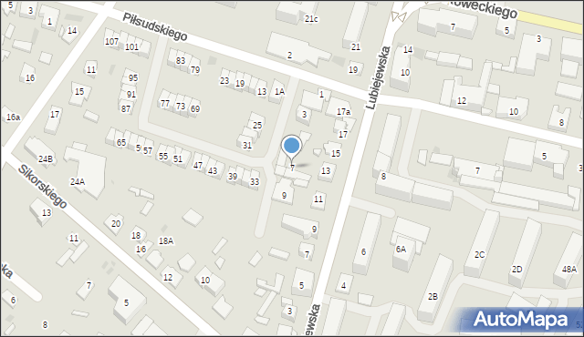 Ostrów Mazowiecka, Piłsudskiego Józefa, marsz., 7, mapa Ostrów Mazowiecka