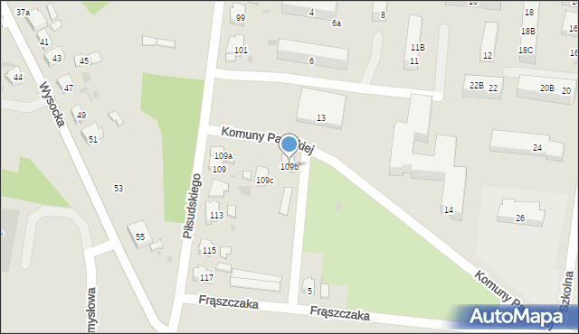 Ostrów Wielkopolski, Piłsudskiego Józefa, marsz., 109b, mapa Ostrów Wielkopolski