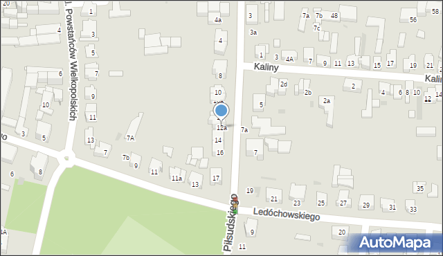 Ostrów Wielkopolski, Piłsudskiego Józefa, marsz., 12a, mapa Ostrów Wielkopolski