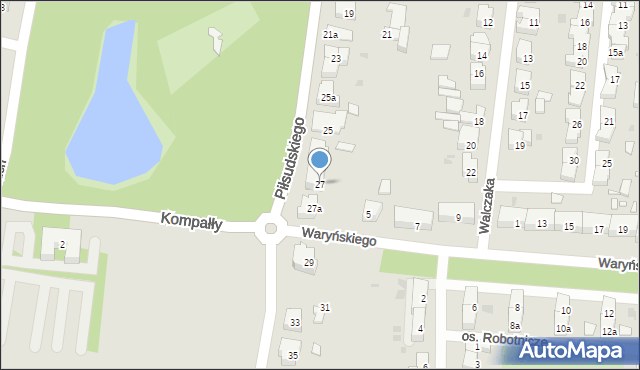 Ostrów Wielkopolski, Piłsudskiego Józefa, marsz., 27, mapa Ostrów Wielkopolski