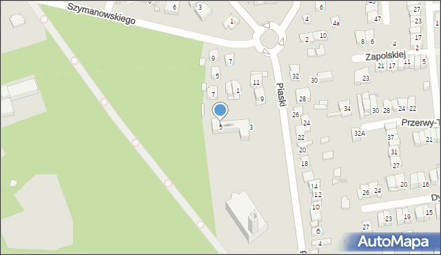 Ostrowiec Świętokrzyski, Piaski, 5, mapa Ostrowiec Świętokrzyski