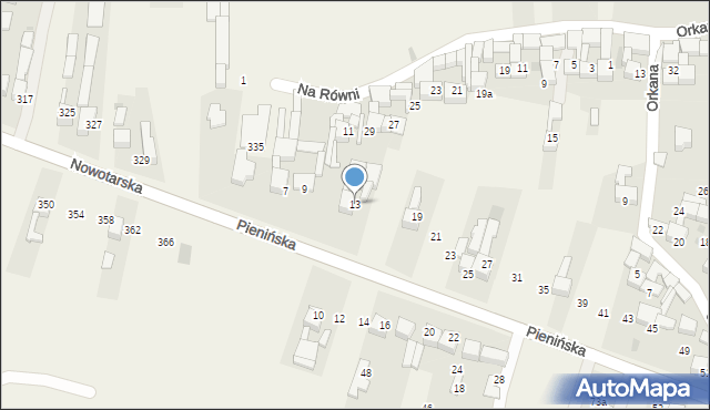 Ostrowsko, Pienińska, 13, mapa Ostrowsko