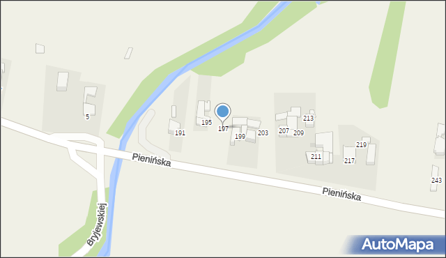 Ostrowsko, Pienińska, 197, mapa Ostrowsko