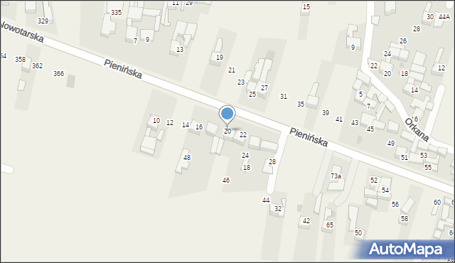 Ostrowsko, Pienińska, 20, mapa Ostrowsko