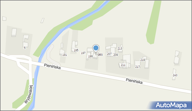 Ostrowsko, Pienińska, 201, mapa Ostrowsko