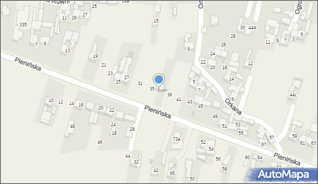 Ostrowsko, Pienińska, 37, mapa Ostrowsko