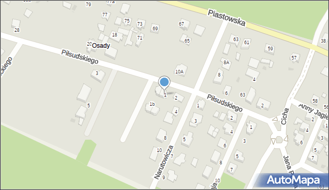 Ostrzeszów, Piłsudskiego Józefa, marsz., 1, mapa Ostrzeszów