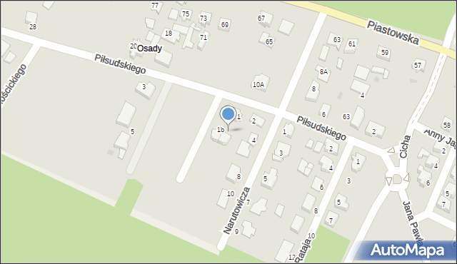 Ostrzeszów, Piłsudskiego Józefa, marsz., 1c, mapa Ostrzeszów