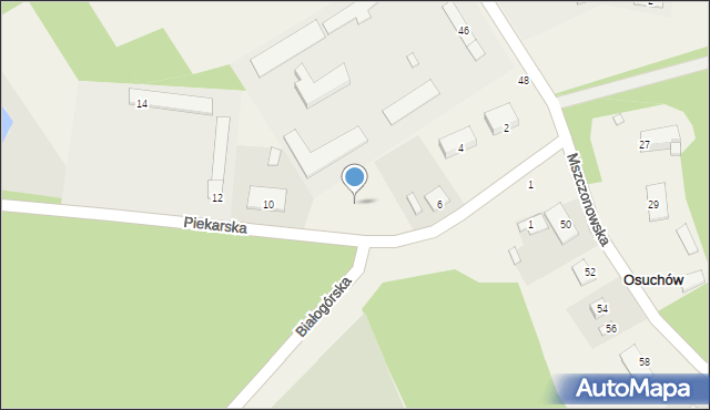 Osuchów, Piekarska, 8, mapa Osuchów