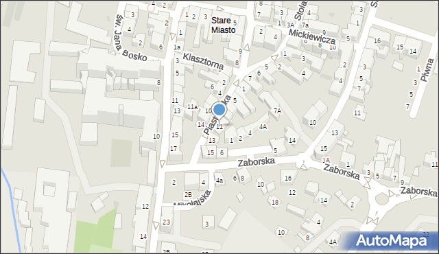 Oświęcim, Piastowska, 11, mapa Oświęcimia