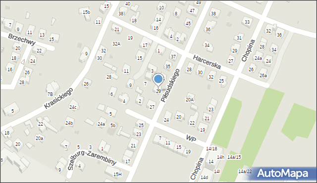 Oświęcim, Piłsudskiego Józefa, marsz., 29, mapa Oświęcimia