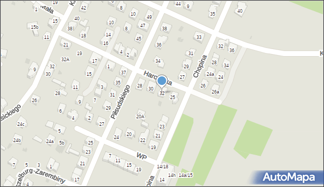 Oświęcim, Piłsudskiego Józefa, marsz., 32, mapa Oświęcimia