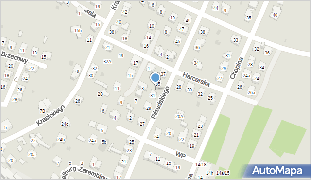 Oświęcim, Piłsudskiego Józefa, marsz., 33, mapa Oświęcimia