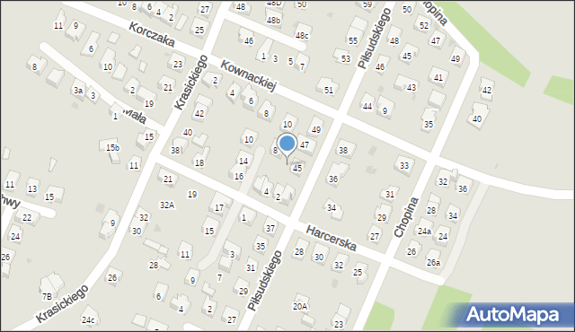 Oświęcim, Piłsudskiego Józefa, marsz., 45A, mapa Oświęcimia