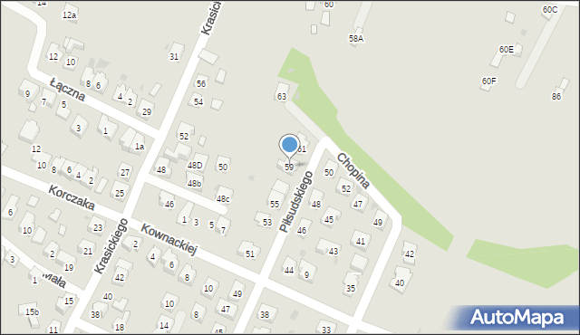 Oświęcim, Piłsudskiego Józefa, marsz., 59, mapa Oświęcimia