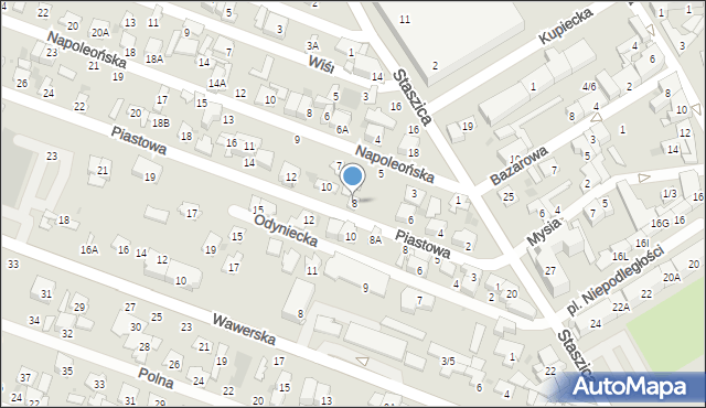 Otwock, Piastowa, 8, mapa Otwock