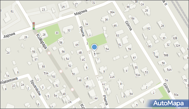 Otwock, Piwna, 5, mapa Otwock