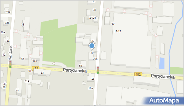 Pabianice, Piłsudskiego Józefa, marsz., 20, mapa Pabianic