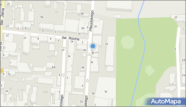 Pabianice, Piłsudskiego Józefa, marsz., 3f, mapa Pabianic