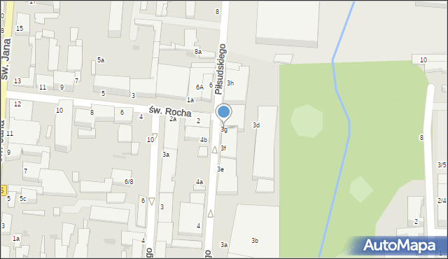 Pabianice, Piłsudskiego Józefa, marsz., 3g, mapa Pabianic