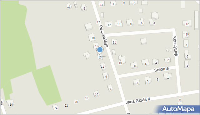 Pajęczno, Piłsudskiego Józefa, marsz., 13, mapa Pajęczno