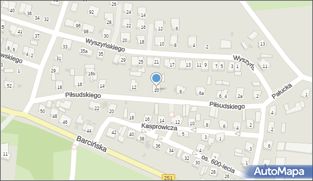 Pakość, Piłsudskiego Józefa, marsz., 10, mapa Pakość