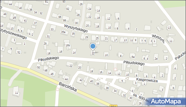 Pakość, Piłsudskiego Józefa, marsz., 12, mapa Pakość